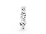 White gold Round Moissanite Leaf Eternity Band with Bezel Setting_38