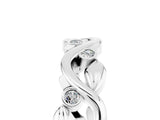 White gold Round Moissanite Leaf Eternity Band with Bezel Setting_47