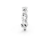 White gold Round Moissanite Leaf Eternity Band with Bezel Setting_80