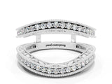 White gold Round Moissanite Milgrain Eternity Band with Channel Setting_18