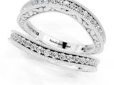 White gold Round Moissanite Milgrain Eternity Band with Channel Setting_19