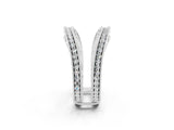 White gold Round Moissanite Milgrain Eternity Band with Channel Setting_20