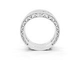 White gold Round Moissanite Milgrain Eternity Band with Channel Setting_21