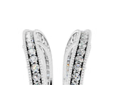 White gold Round Moissanite Milgrain Eternity Band with Channel Setting_23