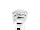 White gold Round Moissanite Multi-Row Crossover Band_11
