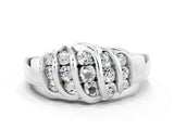 White gold Round Moissanite Multi-Row Crossover Band_6