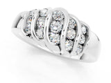 White gold Round Moissanite Multi-Row Crossover Band_7