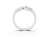 White gold Round Moissanite Multi-Row Crossover Band_9