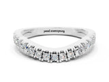 White gold Round Moissanite Pavé Curved Band with Shared Prong Setting_6