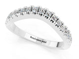 White gold Round Moissanite Pavé Curved Band with Shared Prong Setting_7