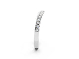 White gold Round Moissanite Pavé Curved Band with Shared Prong Setting_8