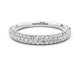 White gold Round Moissanite Pavé Eternity Band with Shared Prong Setting_6
