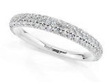 White gold Round Moissanite Pavé Eternity Band with Shared Prong Setting_7