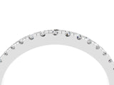 White gold Round Moissanite Pavé Half Eternity Band with Shared Prong Setting_10