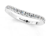 White gold Round Moissanite Pavé Half Eternity Band with Shared Prong Setting_7