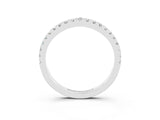 White gold Round Moissanite Pavé Half Eternity Band with Shared Prong Setting_9