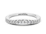 White gold Round Moissanite Pavé Set Curved Wedding Band_10