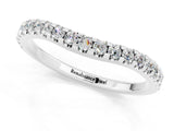 White gold Round Moissanite Pavé Set Curved Wedding Band_11