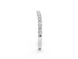 White gold Round Moissanite Pavé Set Curved Wedding Band_12