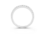 White gold Round Moissanite Pavé Set Curved Wedding Band_13
