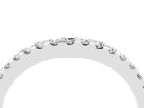 White gold Round Moissanite Pavé Set Curved Wedding Band_14