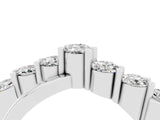 White gold Round Moissanite Prong-Set Crossover Band_10