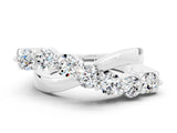 White gold Round Moissanite Prong-Set Crossover Band_6