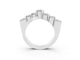 White gold Round Moissanite Prong-Set Crossover Band_9