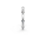 White gold Round Moissanite Prong Set Milgrain Eternity Band_20