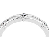 White gold Round Moissanite Prong Set Milgrain Eternity Band_22