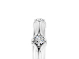 White gold Round Moissanite Prong Set Milgrain Eternity Band_23
