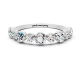 White gold Round Moissanite Scalloped Prong Set Eternity Band_18