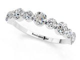 White gold Round Moissanite Scalloped Prong Set Eternity Band_19