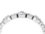 White gold Round Moissanite Scalloped Prong Set Eternity Band_22