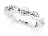 White gold Round Moissanite Twist Eternity Band with Pavé Setting_19