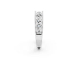 White gold Round Moissanite Twist Milgrain Band with Bezel Setting_14