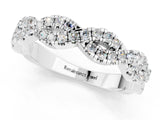 White gold Round Moissanite Twisted Eternity Band with Pavé and Shared Prong Setting_31