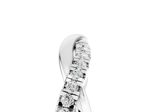 White gold Round Moissanite Twisted Infinity Band with Prong Setting_11