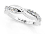 White gold Round Moissanite Twisted Infinity Band with Prong Setting_7
