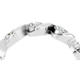 White gold Round Moissanite Wave Band with Channel Setting and Shared Prongs_10