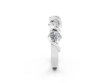 White gold Round Moissanite Wave Band with Channel Setting and Shared Prongs_8