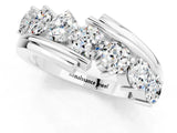 White gold Round Moissanite Wave Band with Channel and Shared Prong Setting_19