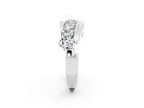 White gold Round Moissanite Wave Band with Channel and Shared Prong Setting_20