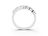 White gold Round Moissanite Wave Band with Channel and Shared Prong Setting_21