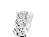 White gold Round Moissanite Wave Band with Channel and Shared Prong Setting_23