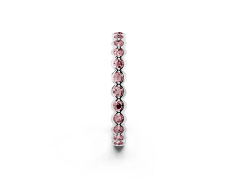 White gold Round Morganite Bezel Set Eternity Band_20