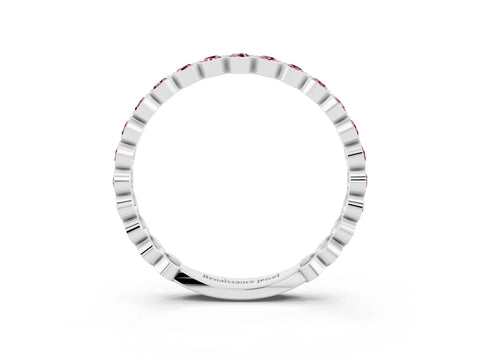White gold Round Morganite Bezel Set Eternity Band_21