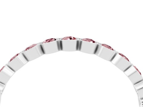 White gold Round Morganite Bezel Set Eternity Band_22