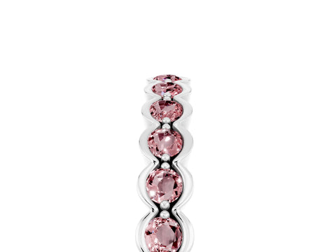 White gold Round Morganite Bezel Set Eternity Band_23