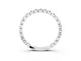 White gold Round Morganite Bezel Set Eternity Band_9